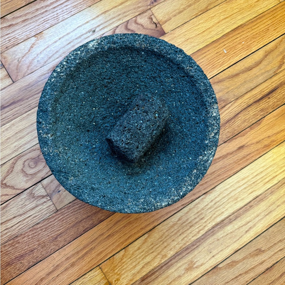 Molcajete mortar Authentic Volcanic Stone Vintage handcrafted artisan pestles